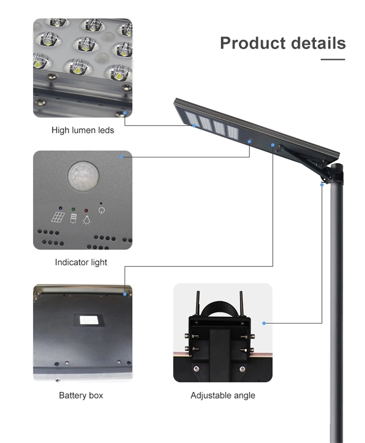 Hepu 30W 60W 70W 80W Solar Street LED Light RoHS Certification High Efficiency High Brightness All in One Solar Integrated Outdoor Light/Lamp